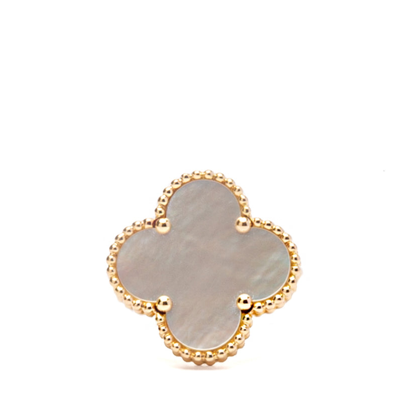 Van Cleef & Arpels Mother of Pearl Magic Alhambra Ring 18K Yellow Gold 53