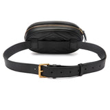 GG Calfskin Matelasse Leather GG Marmont Waist Belt Bag 85 34 Black.