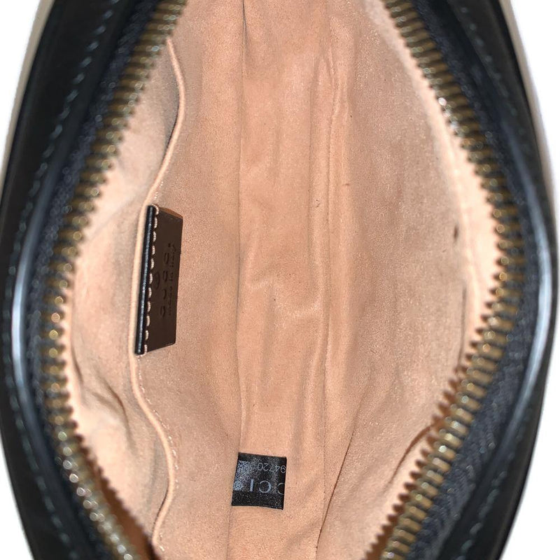 Calfskin Matelasse Leather GG Marmont Waist Belt Bag 85 34 Black.