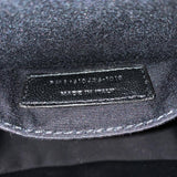 Chevron Quilted Leather Vinyle Round Camera Shoulder Bag Black.