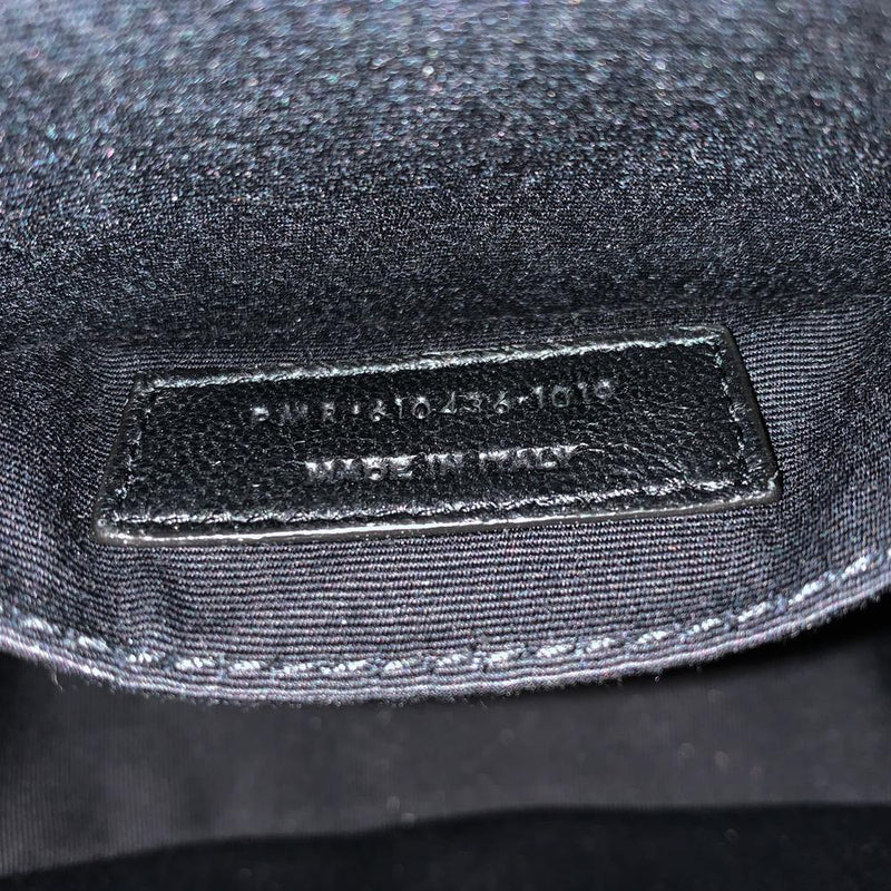 Saint Laurent Vinyle Round Camera Bag Chevron Quilted Grain de Poudre Black  in Calfskin Leather with Bronze-tone - US