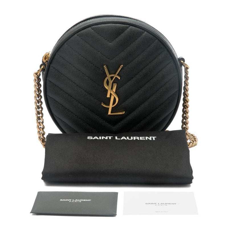 Saint Laurent Monogramme Round Bag In Black