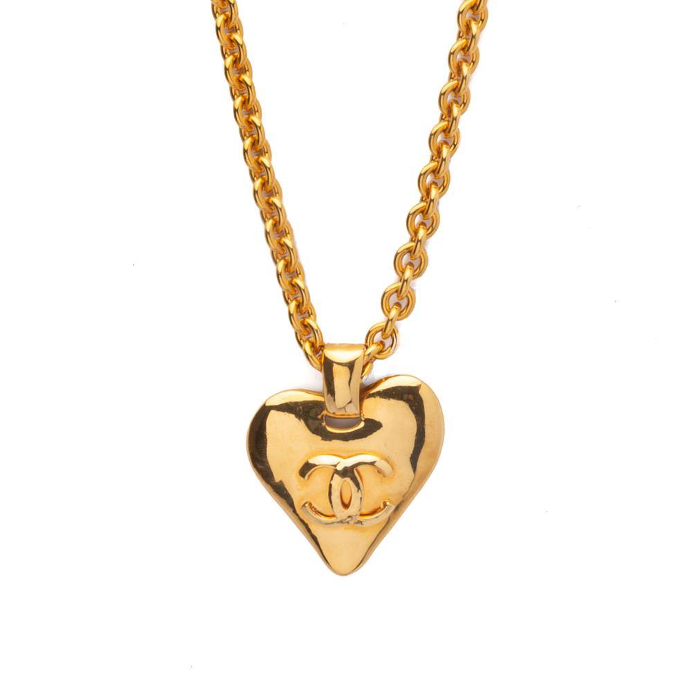 CHANEL Pre-Owned 1995 CC Heart Pendant Necklace - Gold for Women