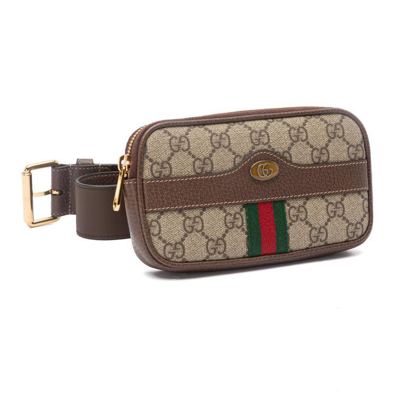 Gucci GG Supreme Mini Ophidia Iphone Belt Bag Dark Brown 85 34