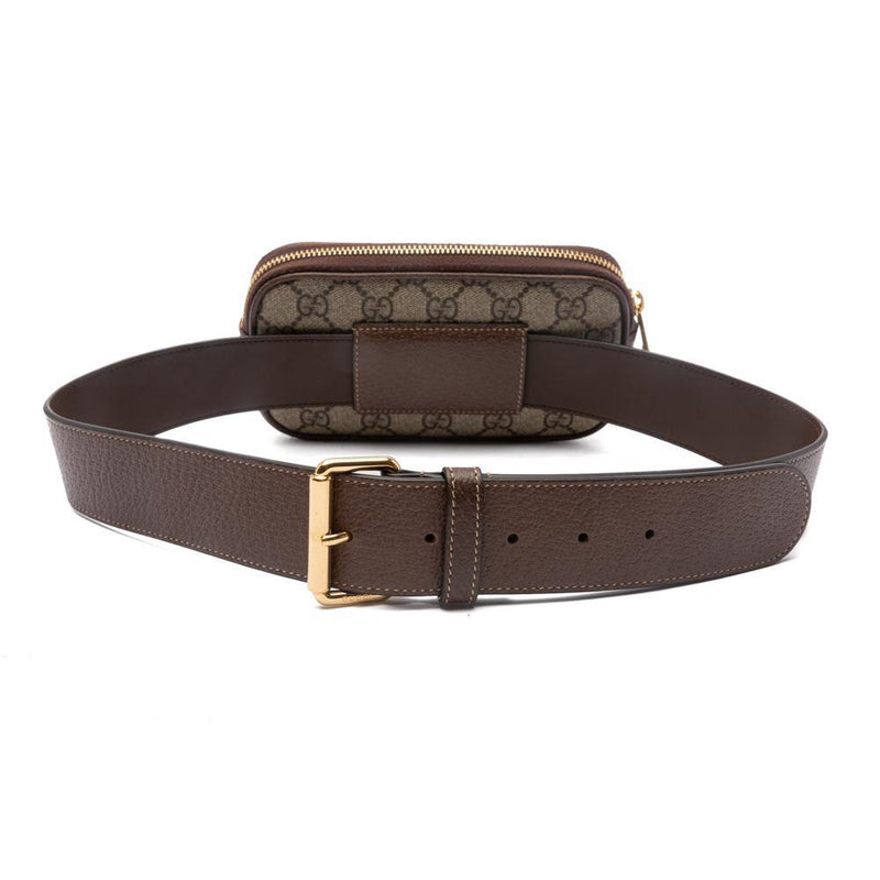 GG Marmont wide belt in beige and ebony Supreme