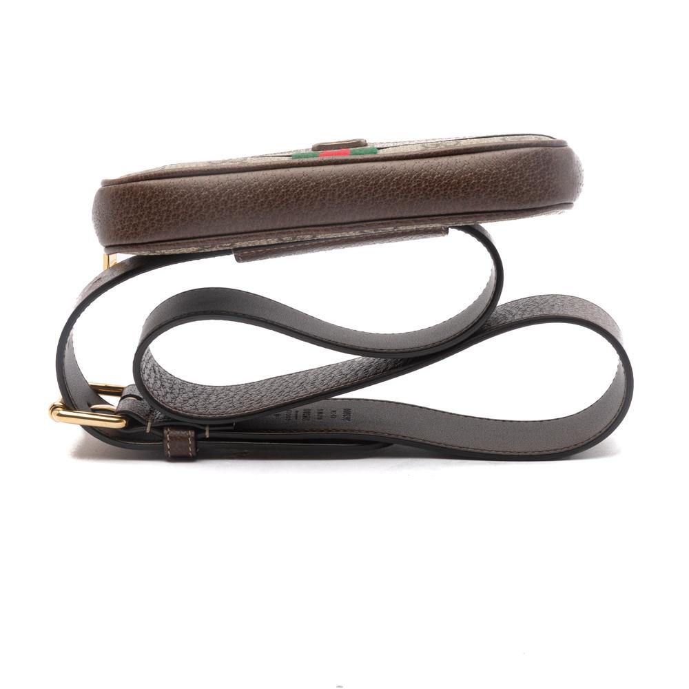 Gucci GG Supreme Mini Ophidia Iphone Belt Bag Dark Brown 85 34