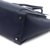 Smooth Calfskin Mini Luggage Tote Bag Ink Blue.