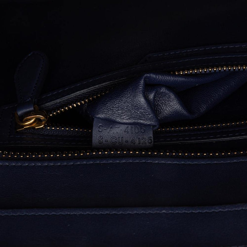 Celine Smooth Calfskin Mini Luggage Tote Bag Ink Blue Serial Number