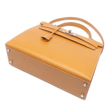 Box Leather Palladium Plated Kelly Sellier 32 Natural Bag.