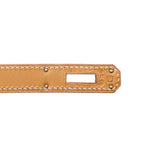 Box Leather Palladium Plated Kelly Sellier 32 Natural Bag.