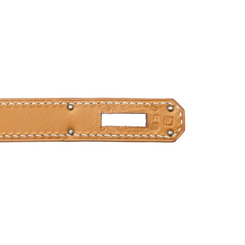 Box Leather Palladium Plated Kelly Sellier 32 Natural Bag.