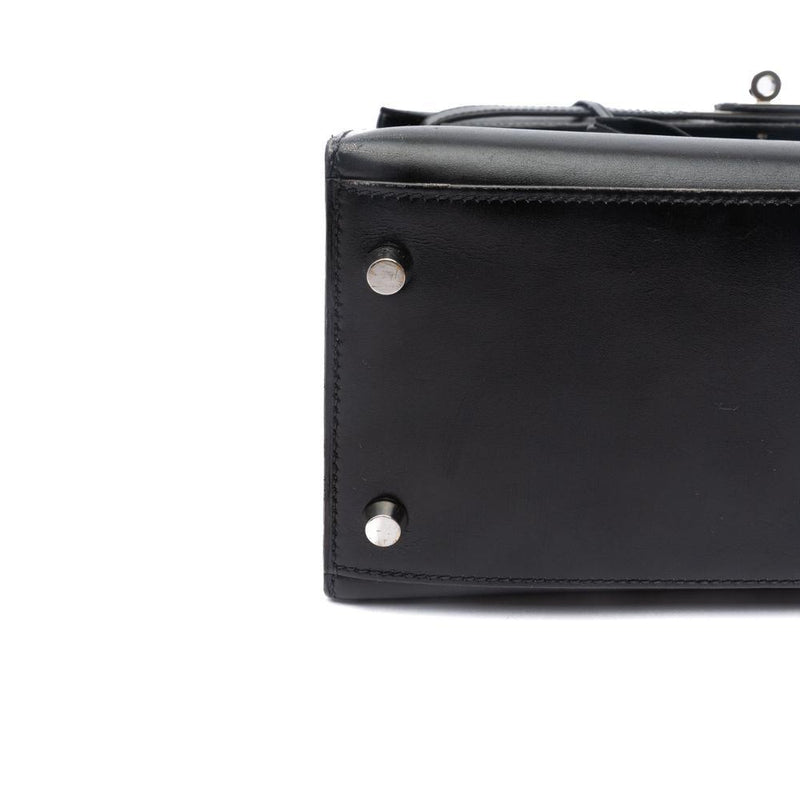 Hermes Kelly 32 Black Box Calf Retourne Palladium – The Bag Broker