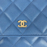 Chanel Blue Caviar Quilted Classic Wallet On Chain WOC