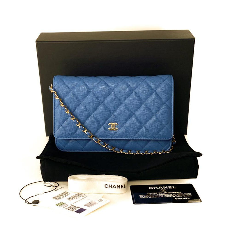 grey chanel wallet on