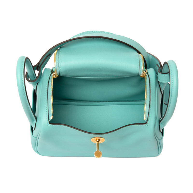 Hermes Mini Lindy in Blue Atoll with GHW – LuxuryPromise