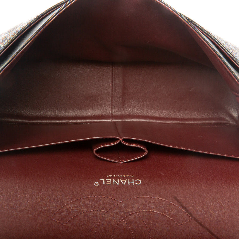  Chanel, Pre-Loved Burgundy Quilted Caviar New Classic Double  Flap Jumbo, Burgundy : Luxury Stores