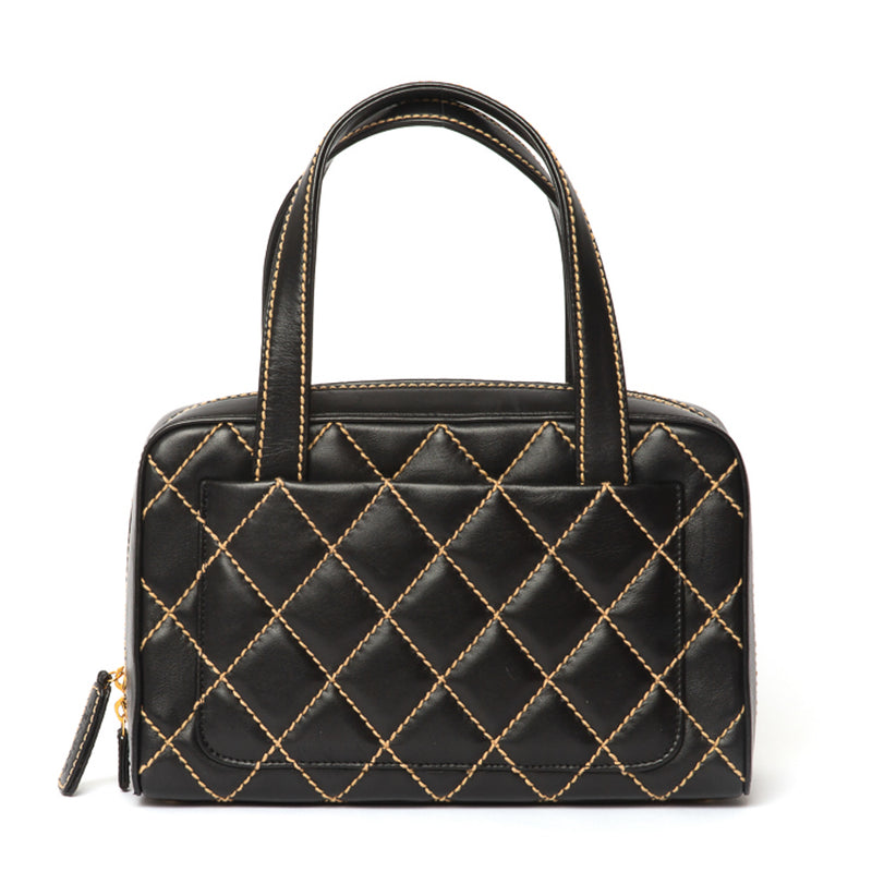 Chanel White Black Cambon Ligne Leather Shoulder Bag ○ Labellov