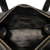 Chanel Black Quilted Leather Contrast Stitch Surpique Bowler Bag