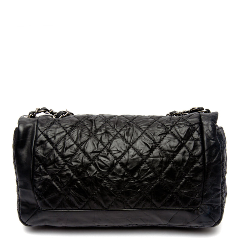 Chanel Black Calfskin Leather Flap Bag 