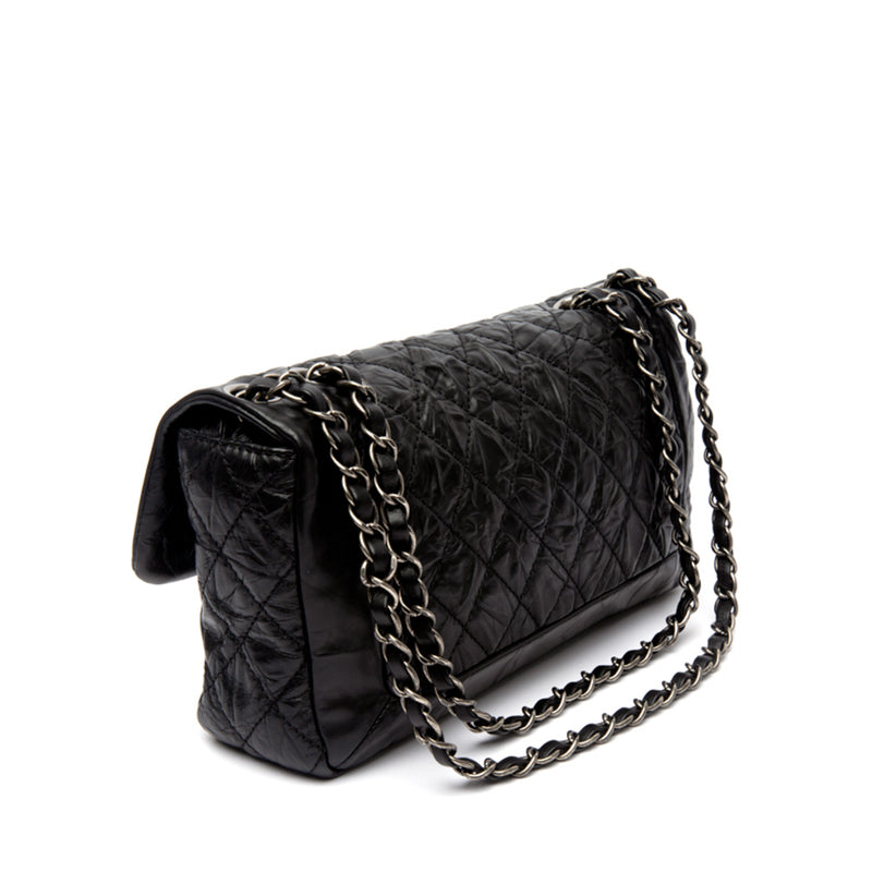 Chanel Quilted Silver Glitter Leather Reissue Shoulder Bag at 1stDibs