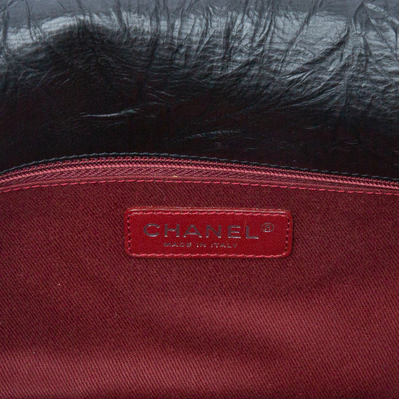 Chanel Black Calfskin Leather Flap Bag Logo