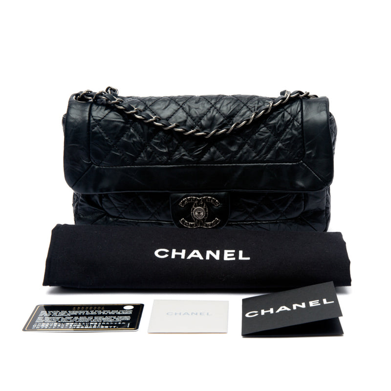 Chanel Black Calfskin Leather Flap Bag