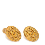 Chanel Gold CC Round Vintage Cufflinks 1980s and 1990s