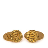 Chanel Gold CC Round Vintage Cufflinks 1980s 1990s