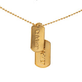 Chanel Gold Dog Tag Pendant Necklace 93A Vintage