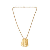 Chanel Gold Dog Tag Pendant Necklace 93A Vintage