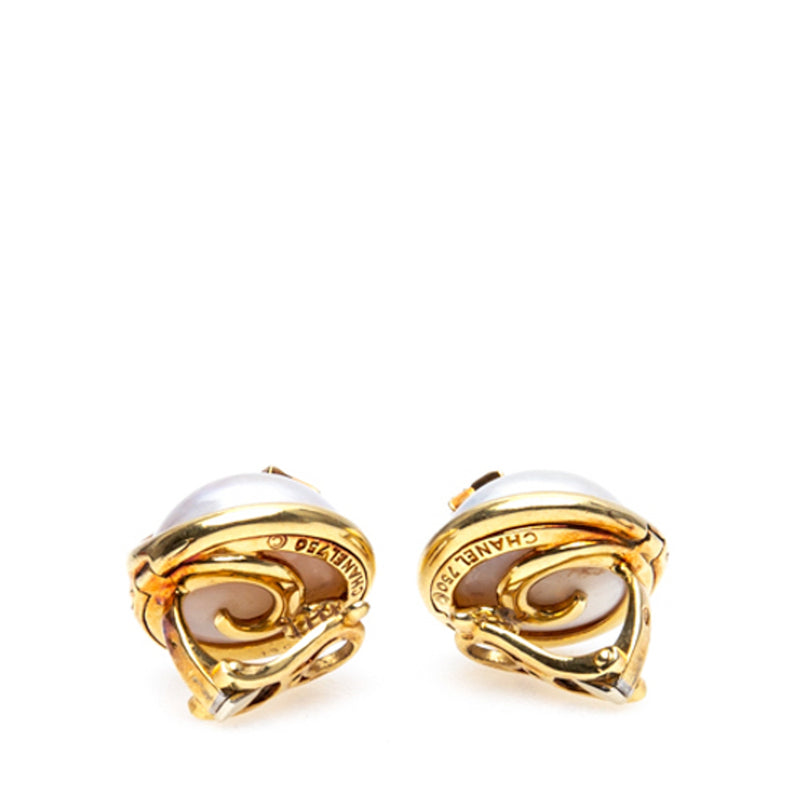 Chanel Comete 18k Yellow Gold Star Diamond Earrings