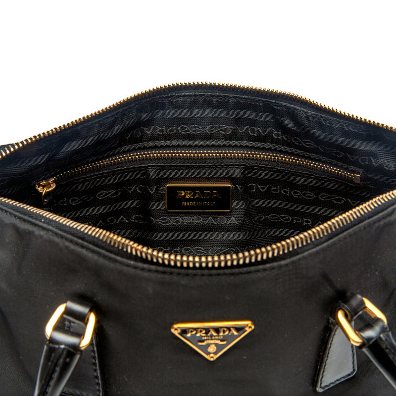 Prada Black Nylon Mini Duffle Bag Boston