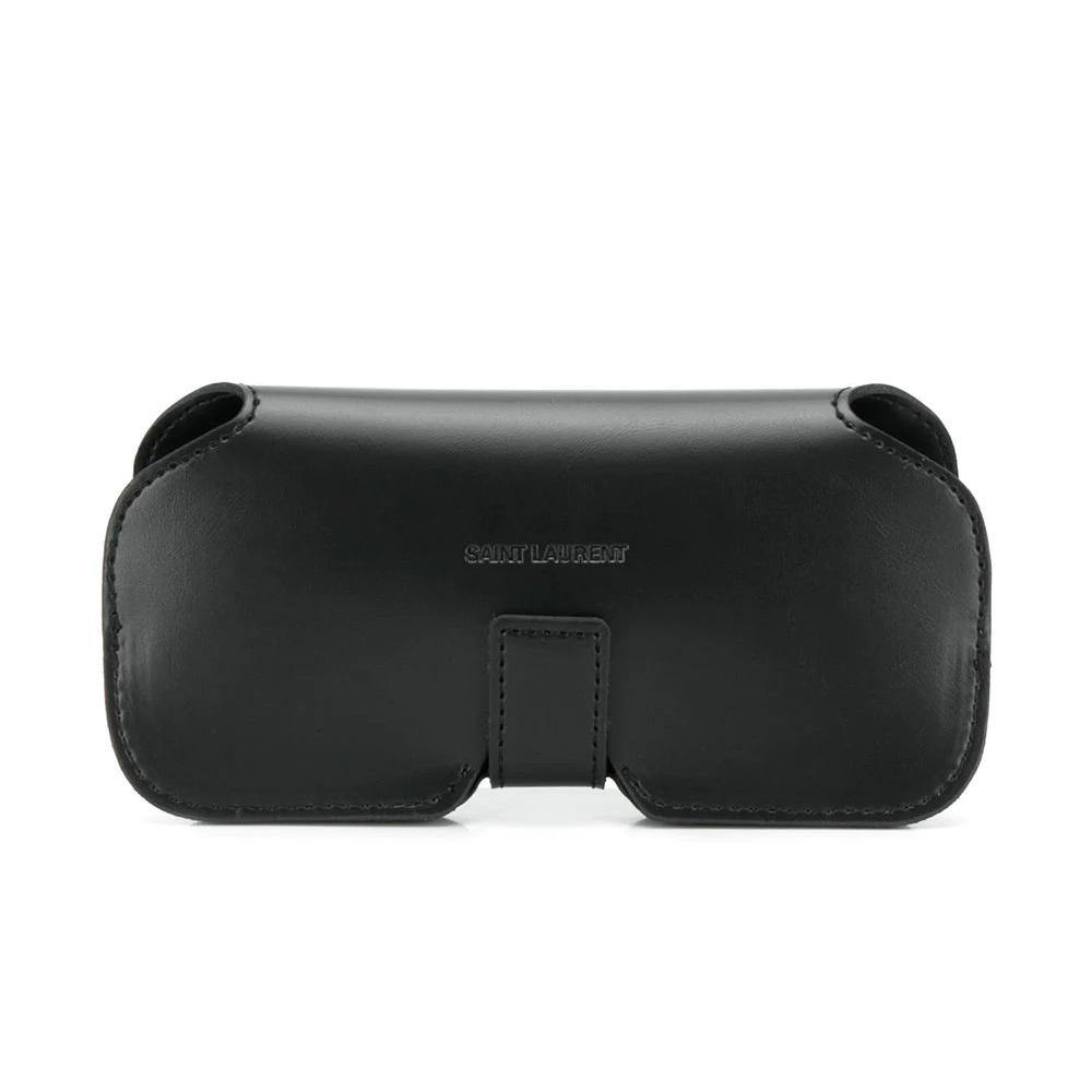 Saint Laurent Black Round Classic Frame Sunglasses display picture 2