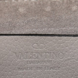 VALENTINO Grey Leather Rockstud Double Zip Camera Bag