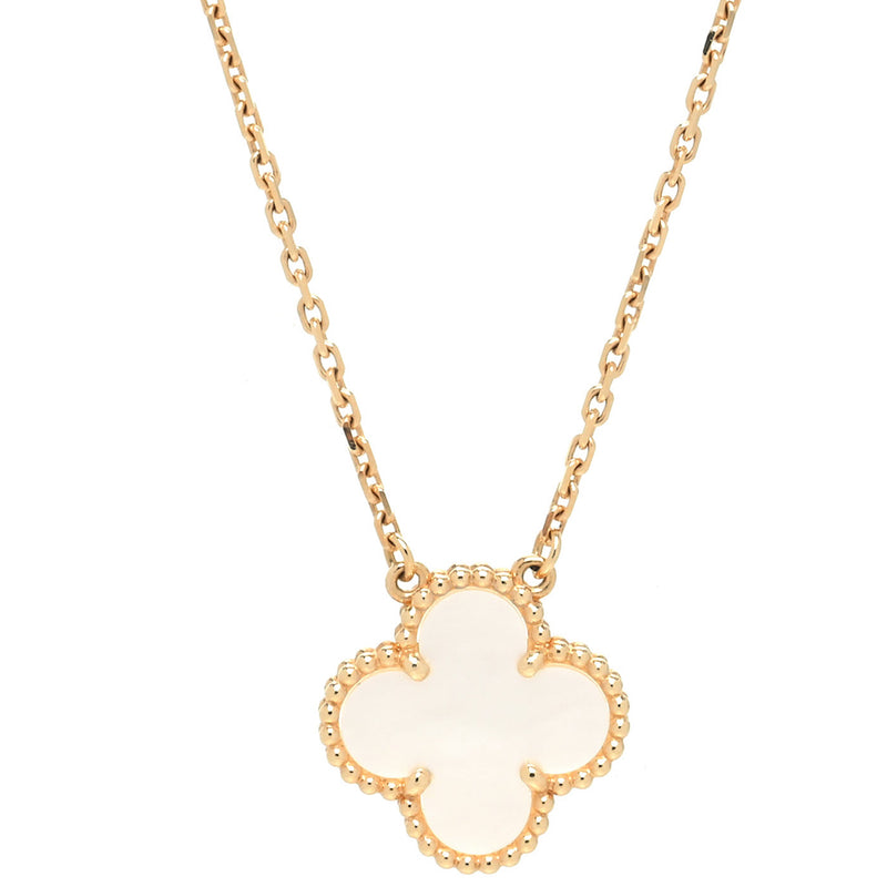 Vintage Alhambra necklace, 10 motifs 18K white gold, Diamond - Van Cleef &  Arpels