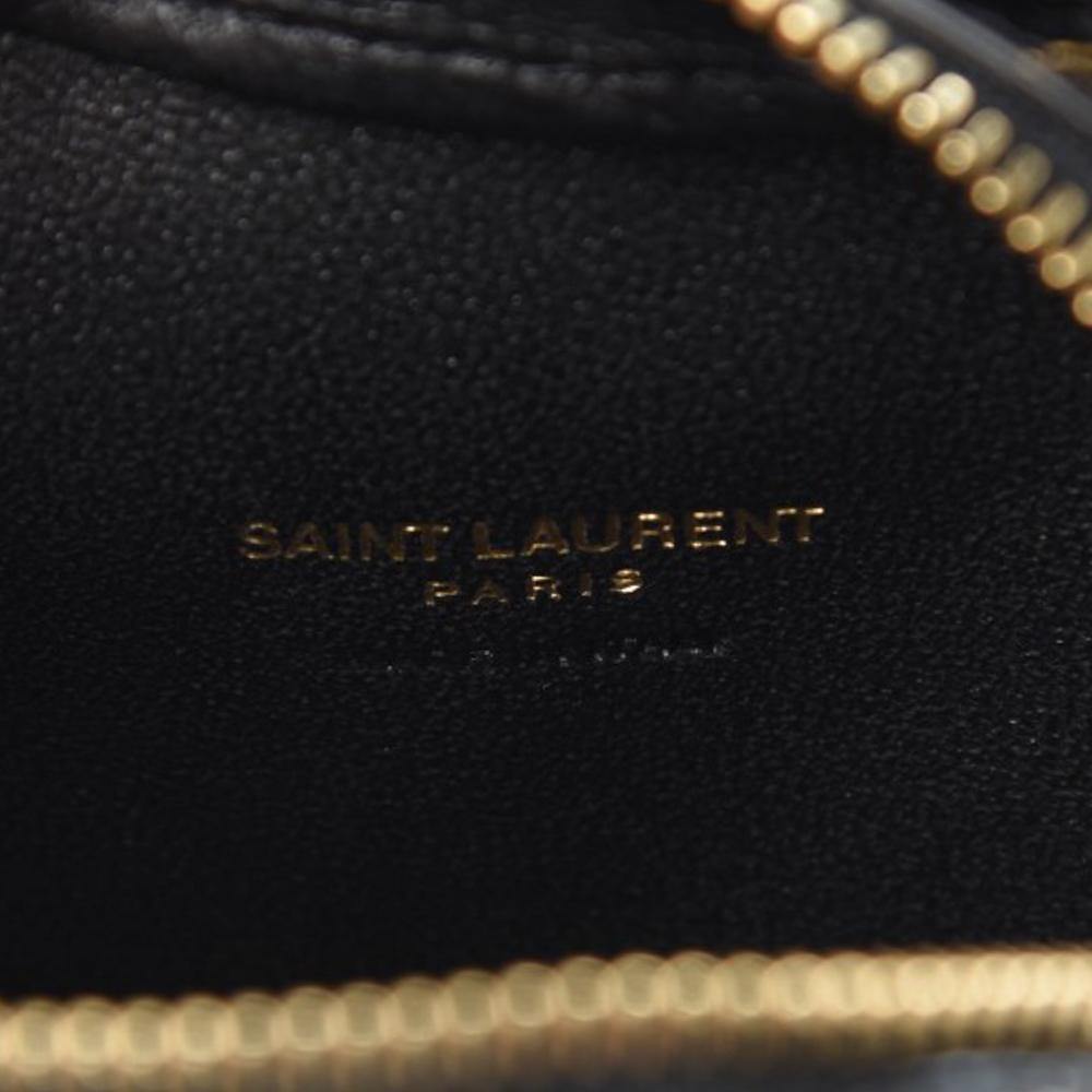 Saint Laurent Black Patent Mini Love Heart Chain Bag