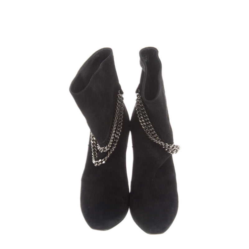 Saint Laurent Suede Debbie Double Chain 100 Ankle Boots