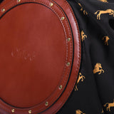 Raffia Calfskin Horse-Print Panier Basket Bag - LUXYBIT