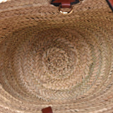 Raffia Calfskin Horse-Print Panier Basket Bag - LUXYBIT