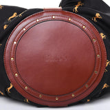Chloe Raffia Calfskin Horse-Print Panier Basket Bag Base View- Luxybit