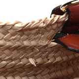 Raffia Calfskin Horse-Print Panier Basket Bag - LUXYBIT